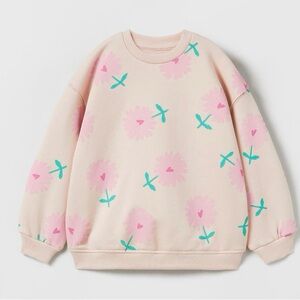 Zara Pink and Green Floral Top Size 4-5T Excellent Condition